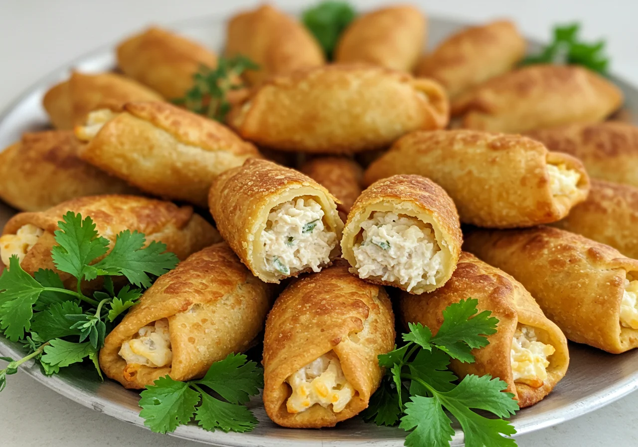 Golden crispy risóis on a platter, showcasing the deliciousness of massa para rissois.