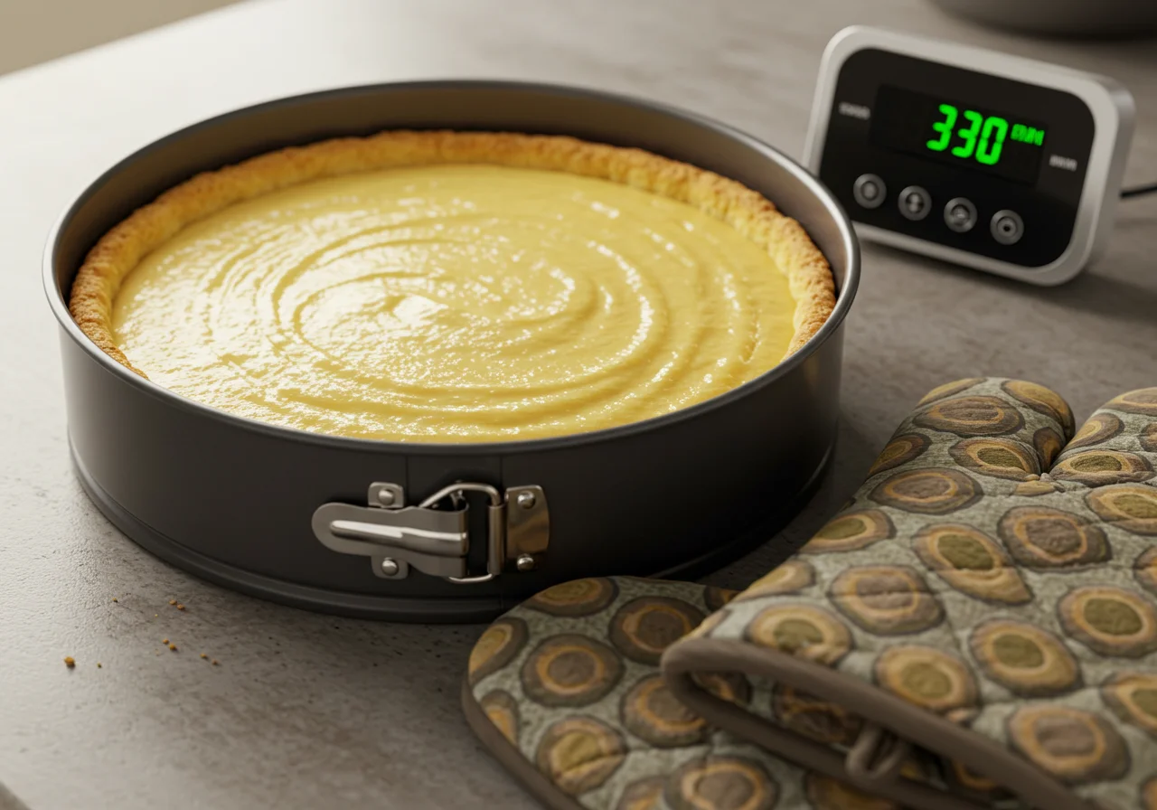 Massa de bolo sendo colocada na forma antes de assar, parte das melhores receitas de bolos.