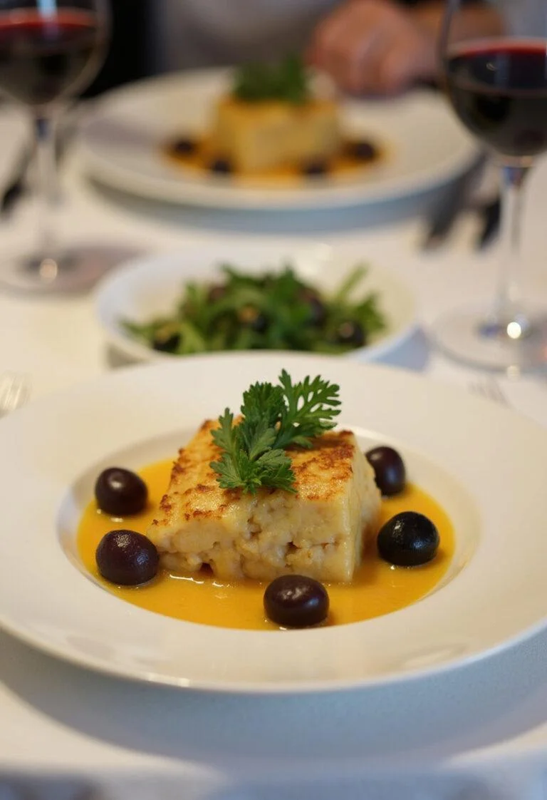 Finished Bacalhau à Moda de Beja Saboroso, a delightful Portuguese dish ready for serving.