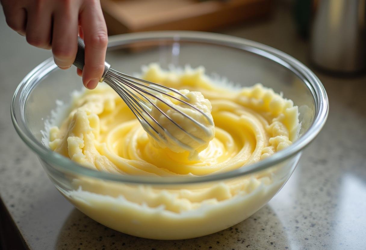 Preparando purê de batatas cremoso para Bacalhau à Zé do Pipo Saboroso.