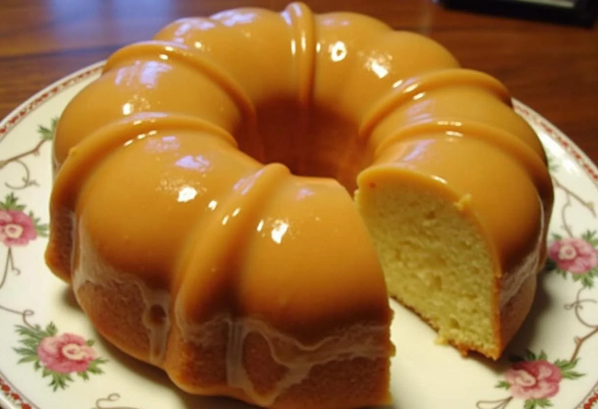 Bolo de Ananás Caramelizado Doce finalizado, perfeito para ser servido em qualquer ocasião.