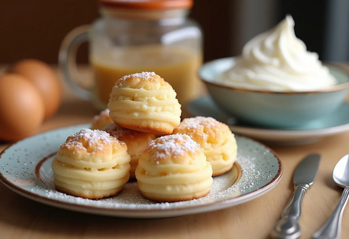 Ingredientes para bolo de bolacha receita antiga, incluindo bolachas Maria e creme de leite batido.