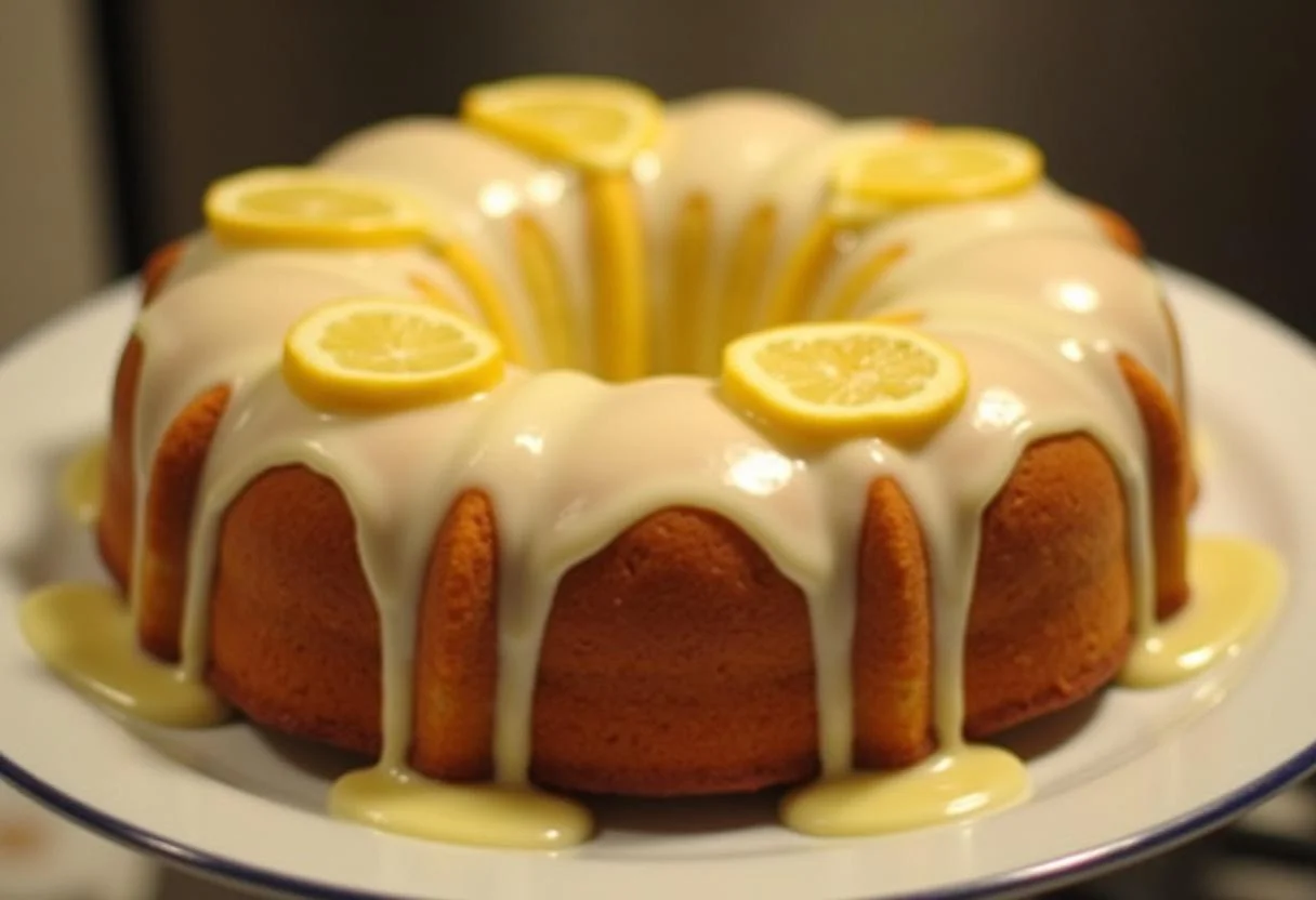 Bolo de Limão com Glacê Doce decorado, perfeito para servir em ocasiões especiais.