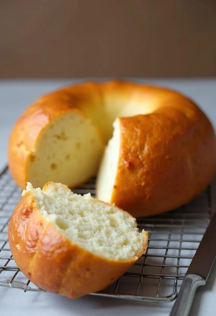 Pão de Ló de Ovar Fofíssimo recém-assado, dourado e fofo, ideal para servir.