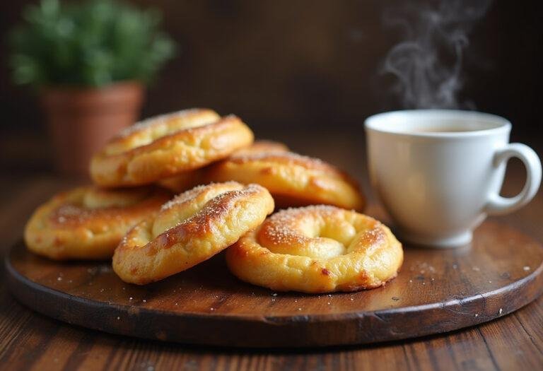 Pãozinhos de iogurte recheados com queijo e goiabada, recém-saídos do forno, perfeitos para o café da manhã.