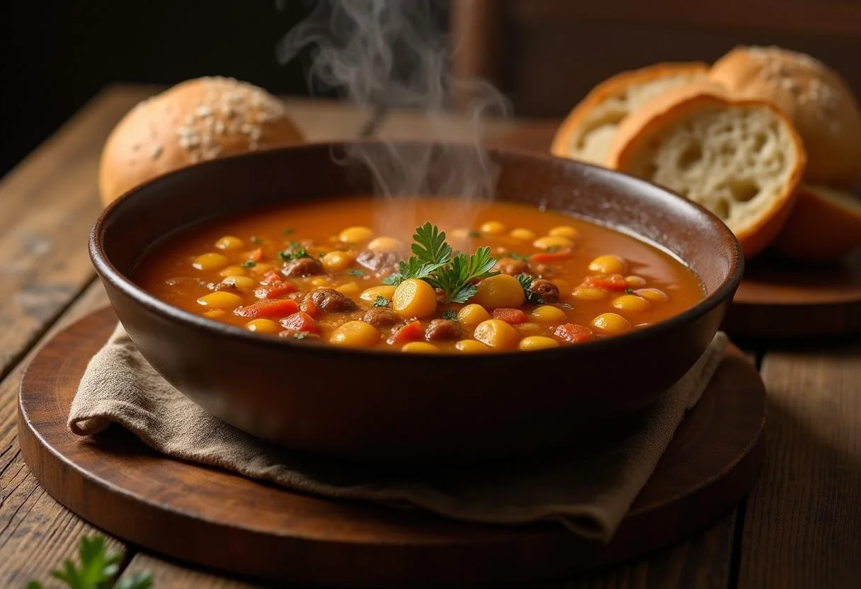 Delicious and comforting Sopa de Lentilhas com Chouriço served in a bowl, perfect for cold days.