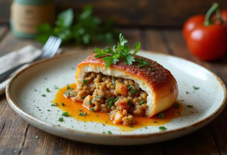 Deliciously presented stuffed abóbora menina, the highlight of the Abóbora Menina Recheada recipe.