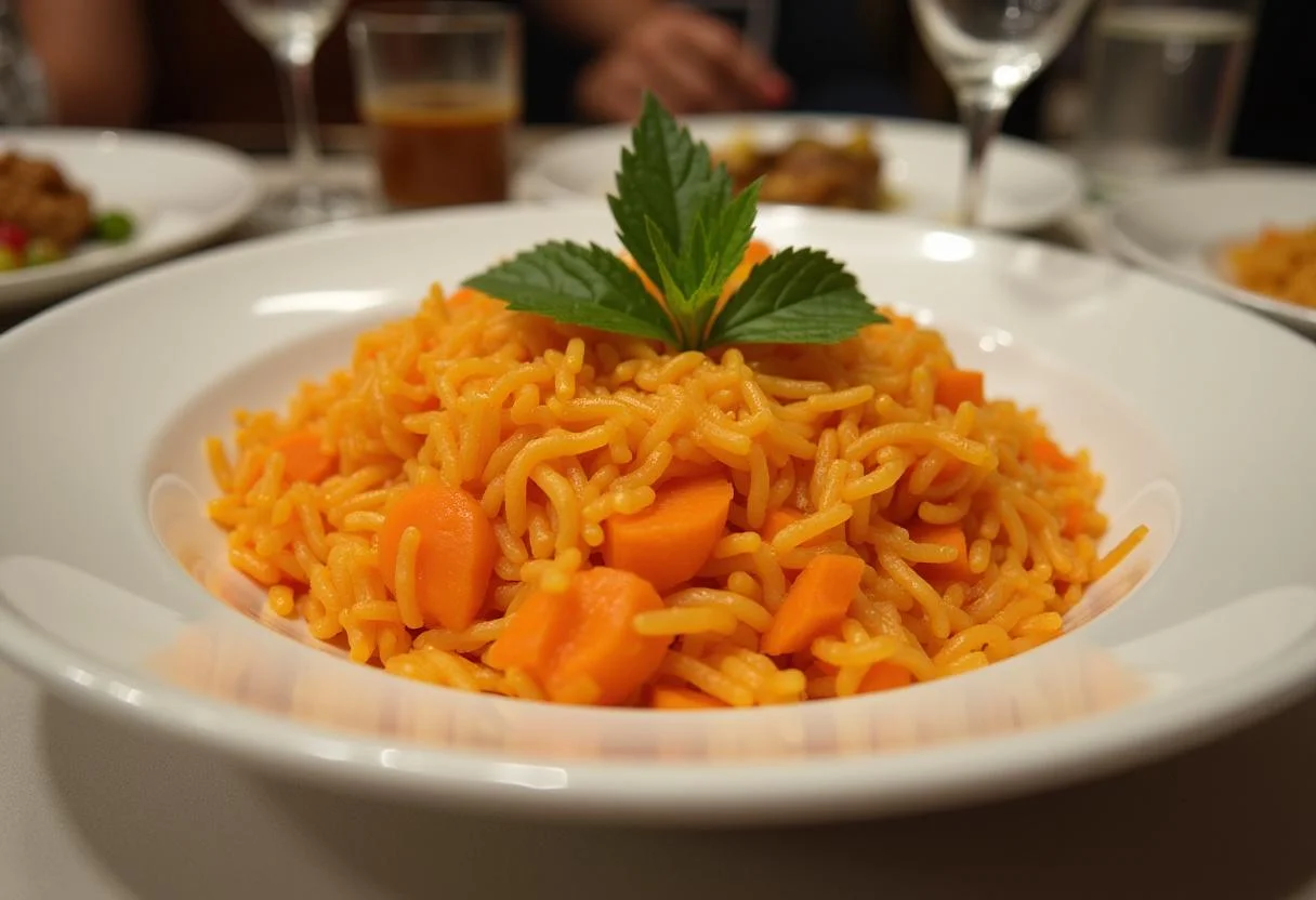 Arroz de cenoura finalizado, um prato delicioso e colorido, perfeito para qualquer refeição.