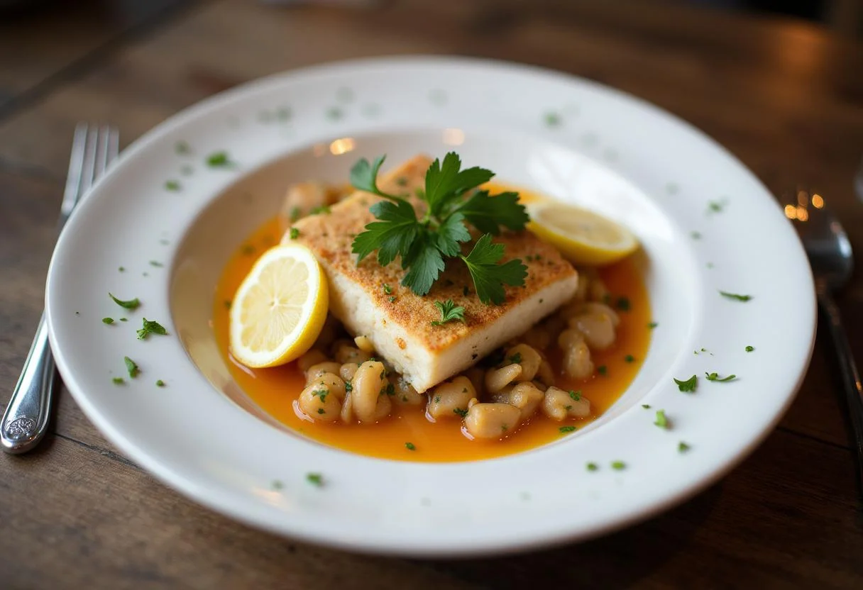 Served Bacalhau à Conde da Guarda, a delicious traditional dish garnished for an inviting meal.