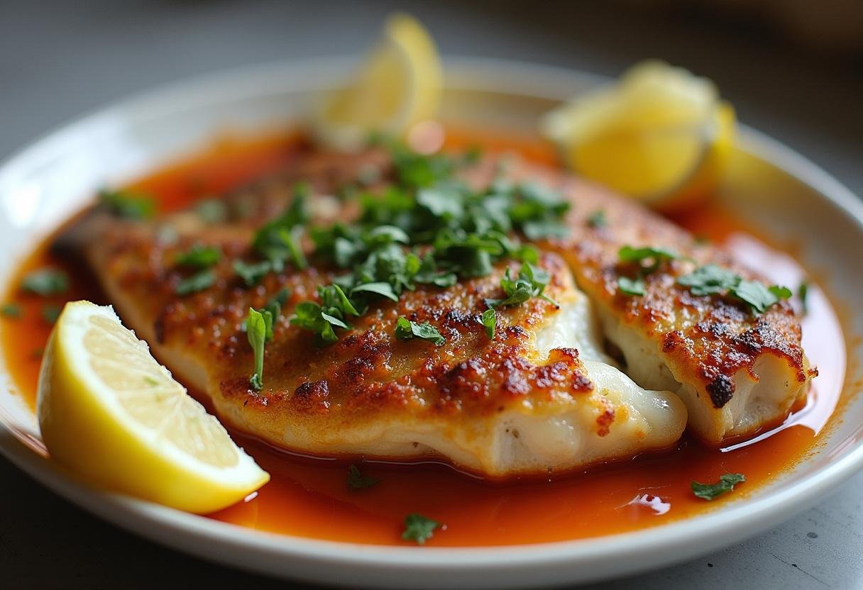 Bacalhau com broa de milho assado, uma delícia da culinária portuguesa.