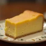 Finished bolo podre slice served on a plate, perfect for homemade cake lovers.