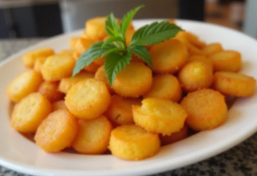 Delicious broas de batata doce served on a plate, ideal for sharing at a festive occasion.