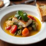 Delicious caldeirada de bacalhau presentation, perfect for a hearty meal.