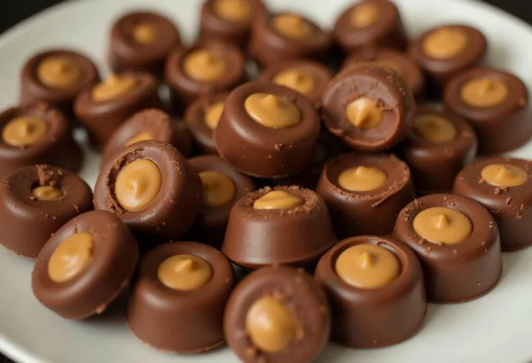 Delicious homemade Reese's chocolate candies ready to enjoy.