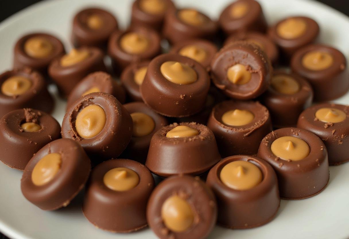 Delicious homemade Reese's chocolate candies ready to enjoy.