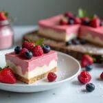 Delicious creme de leite natural served with fresh berries, a perfect Portuguese dessert.