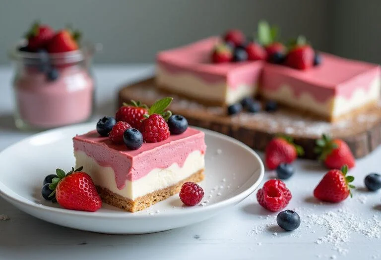 Delicious creme de leite natural served with fresh berries, a perfect Portuguese dessert.