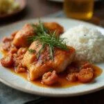 Finished frango na púcara dish, perfect for a traditional meal.