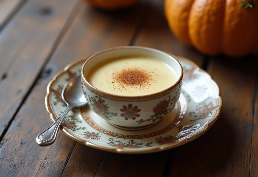 Finished leite creme bimby garnished with cinnamon, a delightful traditional dessert.