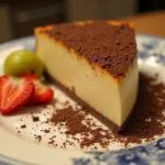 Fatias de Leite Ninho Condensado prontas para servir, decoradas com raspas de chocolate e frutas.
