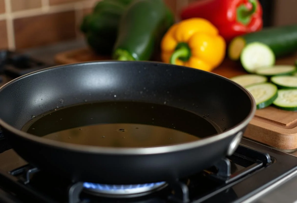 Preparando legumes frescos em uma tábua para receitas de massas deliciosas.