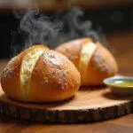 Freshly baked Pão Alentejano with golden crust, perfect for enjoying with olive oil.