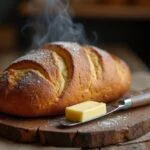 Freshly baked pão da avó caseiro with a golden crust, perfect for any meal.