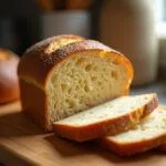 Sliced pão de aveia, revealing its wholesome texture, perfect for a healthy meal.