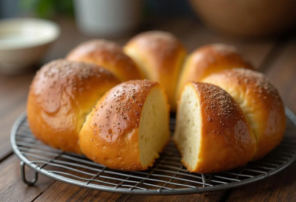Freshly baked pão de forma carrinha showcasing a soft and fluffy interior.