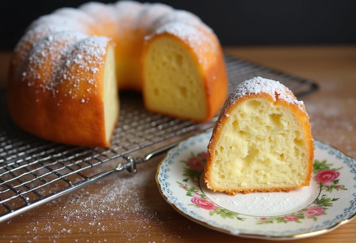Pão de ló fofinho finalizado, pronto para ser servido, ideal para celebrações.