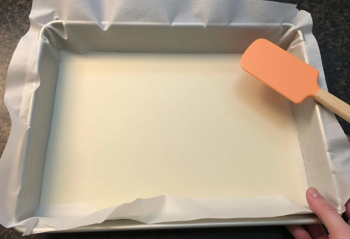Assadeira forrada com papel manteiga preparado para baking.