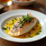 Peixe Manteiga ao Vapor finalizado, prato apresentável para uma refeição deliciosa.
