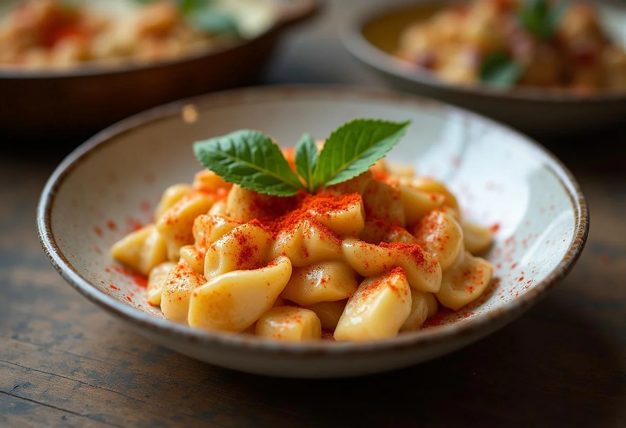 Gourmet dish featuring pimenta caiena seasoning, showcasing its flavor and appeal.