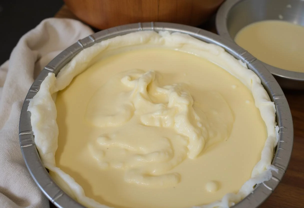 A encher a forma de queijo com a coalhada para fazer o autêntico Queijo da Ilha.