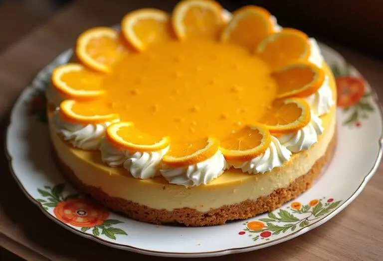 Finished torta de laranja do marco garnished with orange zest, perfect for dessert.