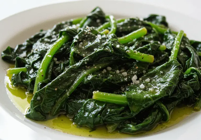 Delicious couve branca refogada served, perfect for a healthy meal.