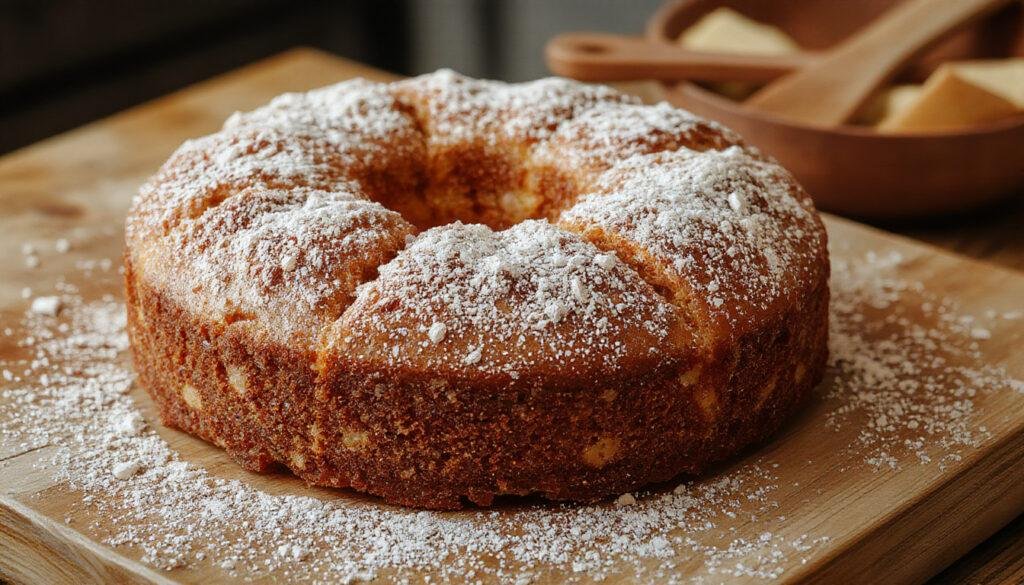 Imagem de um bolo de bolacha disposto em camadas, coberto com chantili e decorado com bolachas Maria ao redor, apresentado em uma travessa retangular branca, com textura cremosa visível e bolachas intercaladas de forma uniforme.