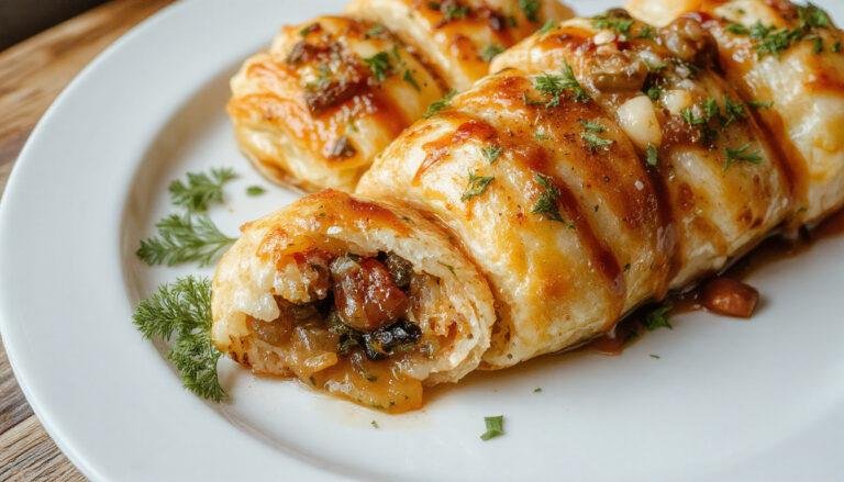 Foto de pastéis de bacalhau dourados e crocantes apresentados em um prato branco, com textura firme e crosta crocante visível, decorados com salsa fresca por cima, em um fundo de mesa rústica de madeira.