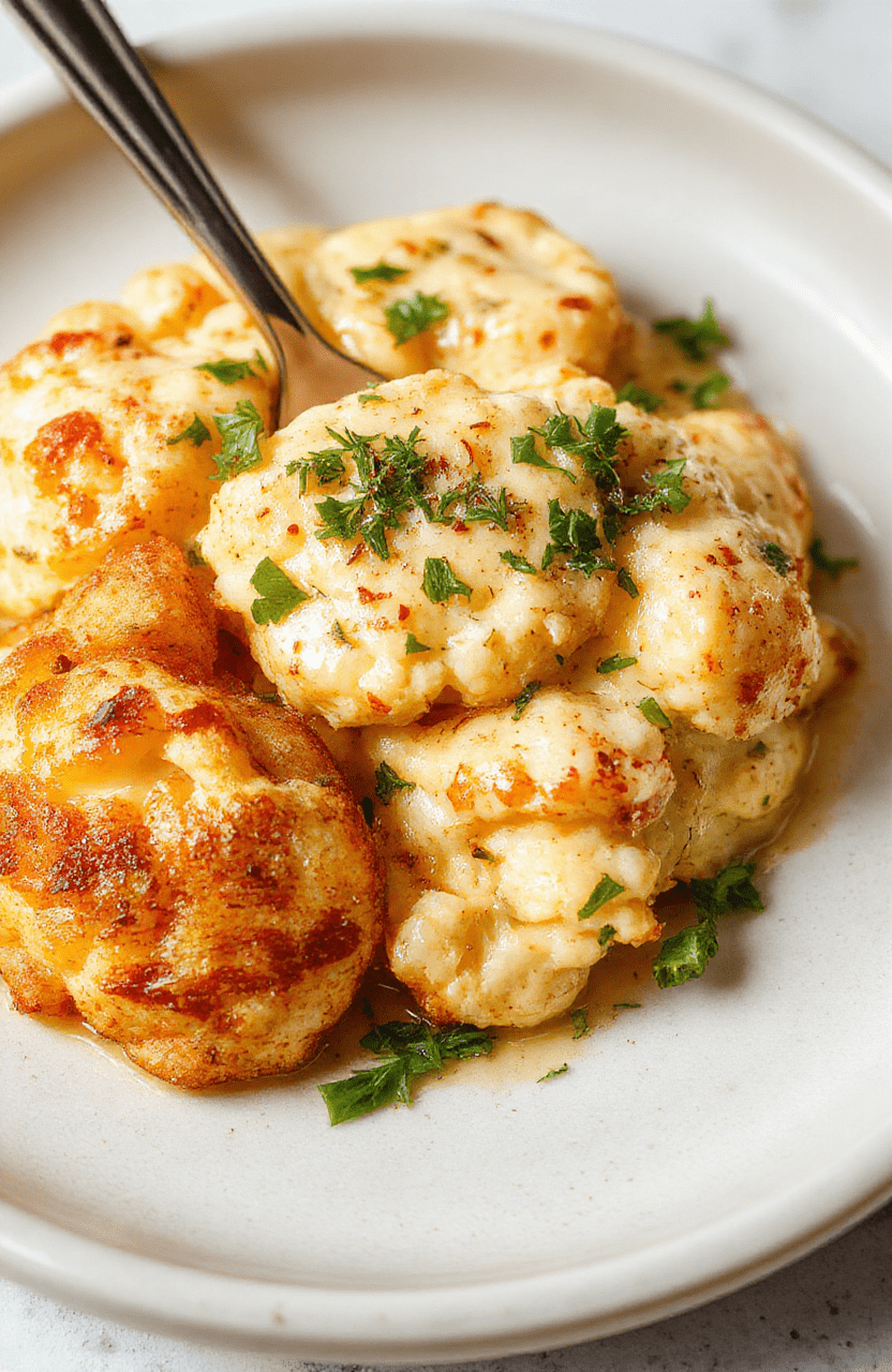 A beautifully plated creamy vegan butter cauliflower dish featuring tender cauliflower florets coated in a rich, pale yellow sauce, garnished with fresh herbs, presented on a rustic white plate with a vibrant vegetable backdrop, capturing textures of smooth sauce and crisp cauliflower, styled simply for an appetizing natural look.