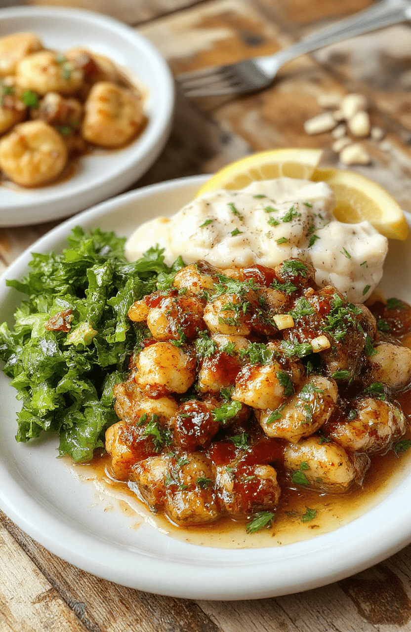Colorful plated dinner with grilled chicken, fresh vegetables, and a tangy sauce on a modern white plate, styled simply with a rustic wooden table background, showcasing textures and vibrant colors.