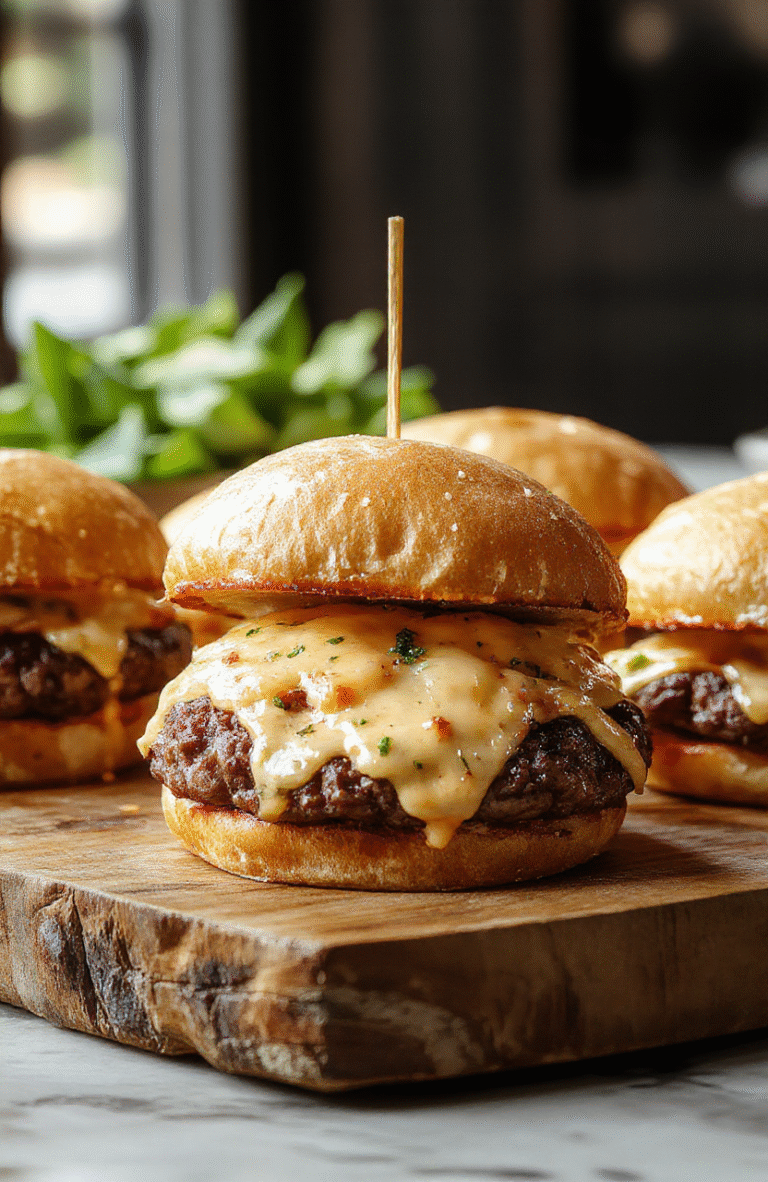 Colorful cheeseburger sliders arranged neatly on a rustic wooden platter, topped with melted cheese, sesame buns, crisp lettuce, and tomato slices, with a vibrant background of condiments and fresh ingredients, showcasing their tempting textures and golden-brown buns.