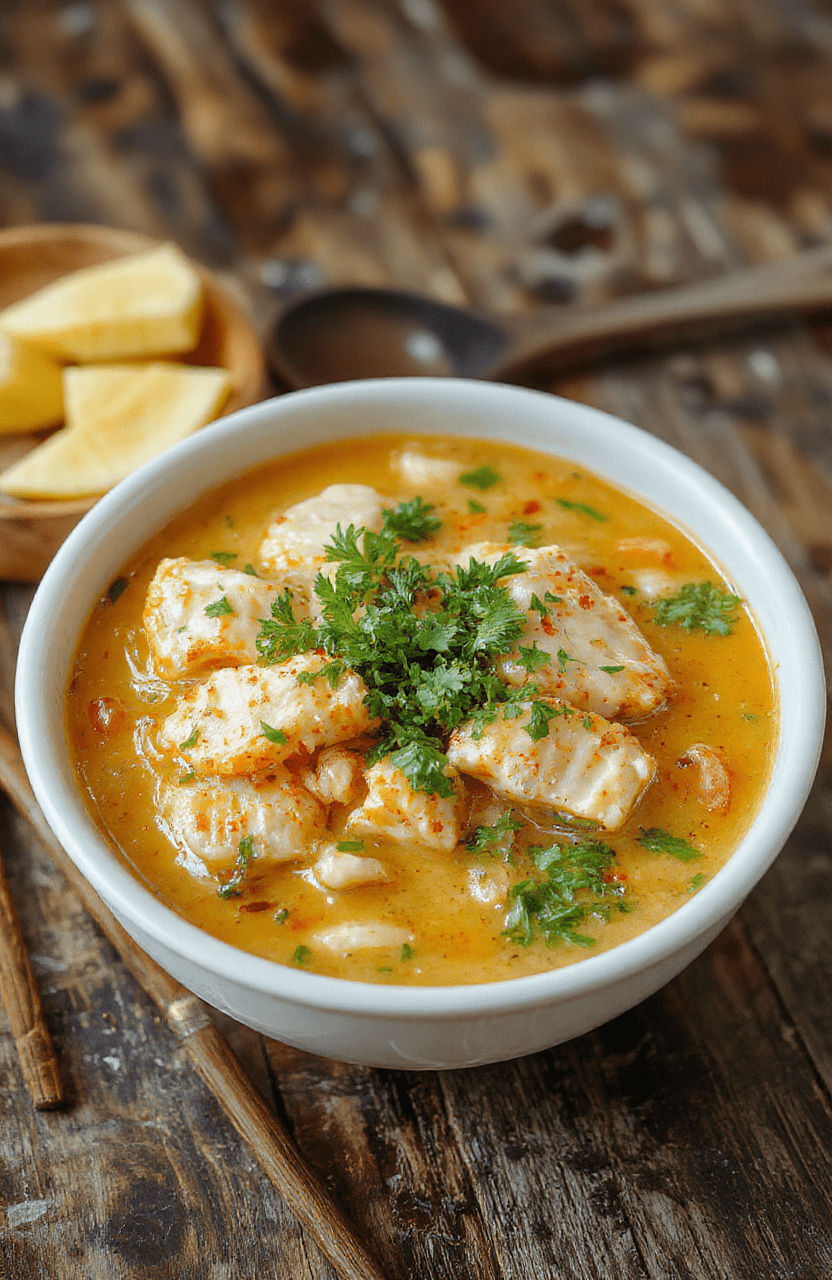 A vibrant bowl of spicy chicken ramen featuring tender slices of chicken, bright orange chili oil, creamy broth, and garnished with green scallions and cracked black pepper, all presented on a rustic wooden table with chopsticks resting on the side.
