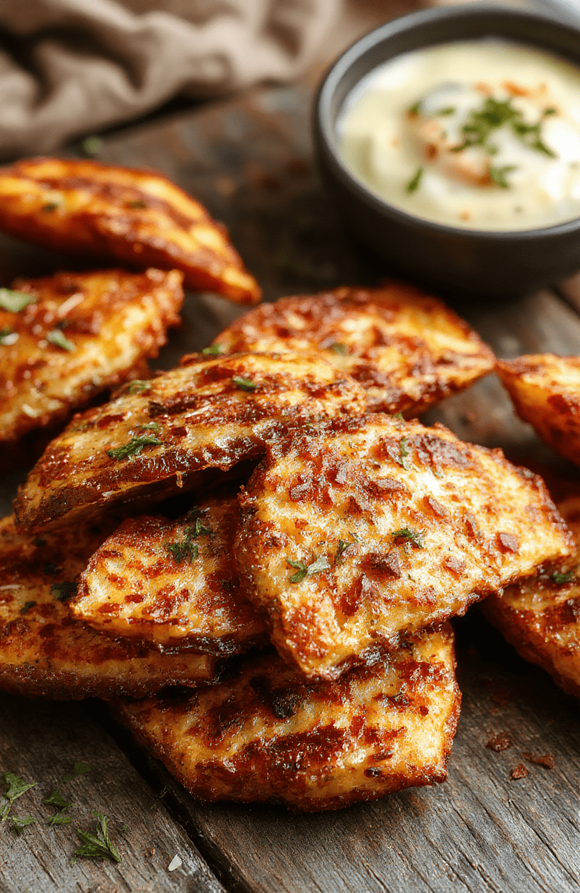 A vibrant plate of golden, crispy sweet potato fries arranged neatly on a rustic wooden surface. The fries have a textured, caramelized exterior with a hint of seasoning visible. Soft natural light highlights their crunchiness and bright orange color, with a blurred background emphasizing the appetizing dish packed with rustic charm and inviting textures.