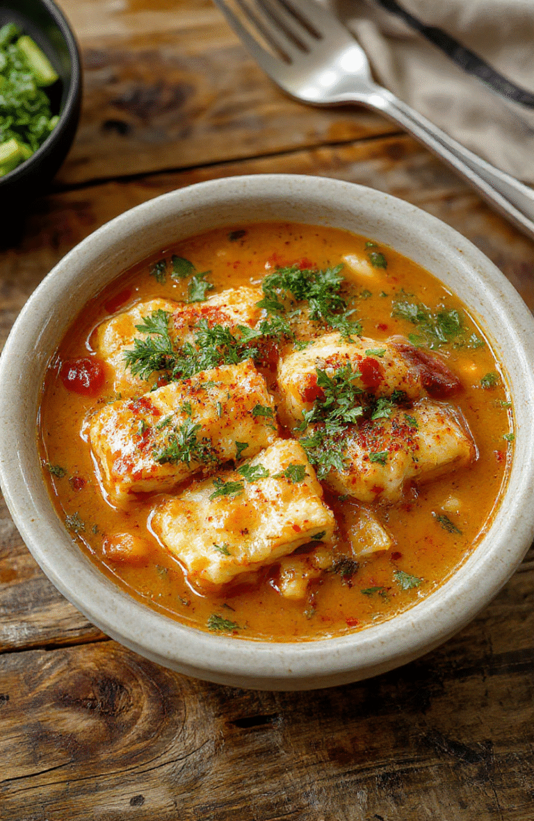 A vibrant bowl of lasagna soup featuring rich tomato broth topped with melted cheese, fresh basil, and layers of ground meat and pasta noodles, styled on a rustic wooden surface with a spoon and fresh herbs in the background.
