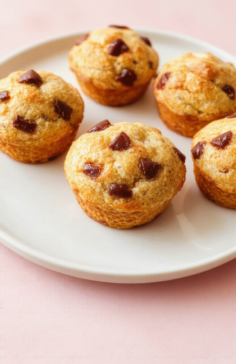 Colorful mini muffins arranged on a white plate with a soft pastel background. The muffins are golden brown with a slightly crispy top and soft interior, showing the fluffy texture inside. A few muffins are stacked, highlighting their small size. Natural light enhances the warm tones, making the muffins look inviting and perfect for lunchboxes and snacks. The presentation is clean, simple, and appetizing, emphasizing the adorable bite-sized portions.