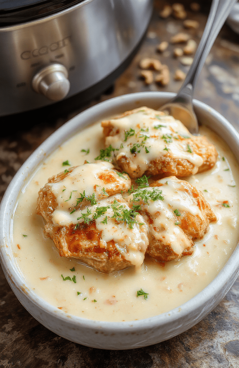 Golden-brown chicken pieces in a rich, creamy orange-red curry sauce with tomatoes, onions, and garlic, garnished with fresh cilantro and a drizzle of cream, served in a rustic ceramic bowl with basmati rice on the side, natural light, soft shadows, close-up food photography.