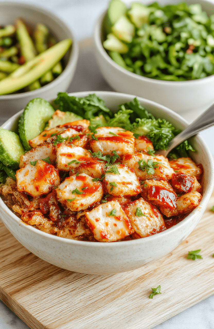 A vibrant turkey teriyaki bowl plated in a white ceramic dish: seared teriyaki-glazed ground turkey over fluffy white rice, topped with rainbow sliced bell peppers, shredded carrots, chopped green onions, and toasted sesame seeds, garnished with a lime wedge and a drizzle of extra glaze — colorful, modern, and appetizing.