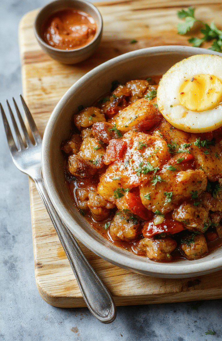 A rustic ceramic bowl filled with creamy garlic parmesone pasta, tender chicken pieces, sautéed spinach, and cherry tomatoes, garnished with fresh parsley and a drizzle of olive oil, photographed on a light oak cutting board with soft natural lighting and shallow depth of field.
